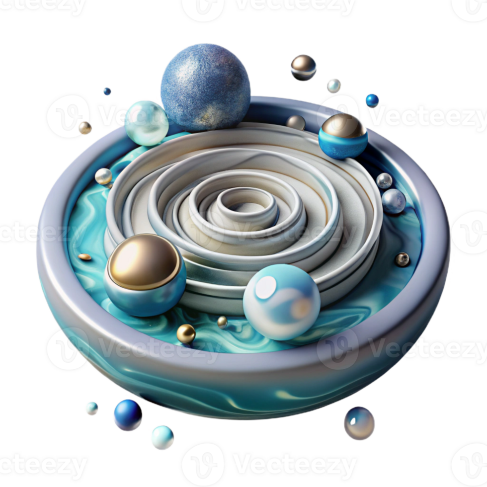 beautiful modern Water Ripple Effect Cutout with Concentric Circles authentic png