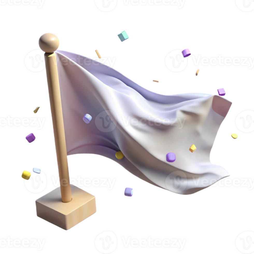 impressive rustic Waving Flag Side View Transparent Background high resolution png
