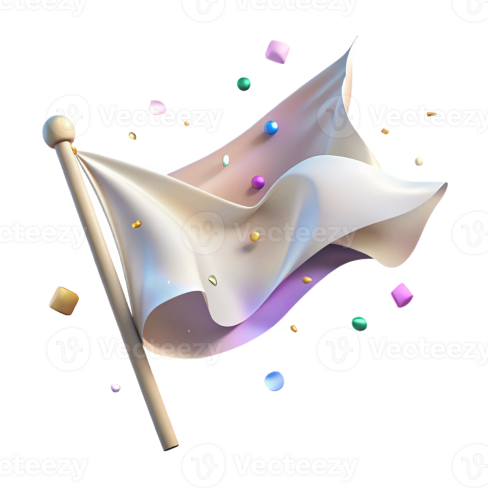 vibrant creative Waving Flag with Solid Color Transparent Background Cutout premium png