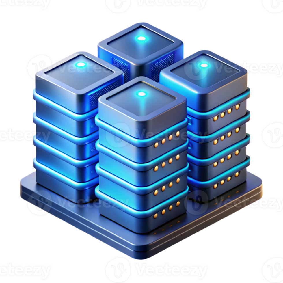 extraordinary traditional A futuristic data center with rows of servers and blinking lights, illuminated by cool, blue light, technical illustration style professional png