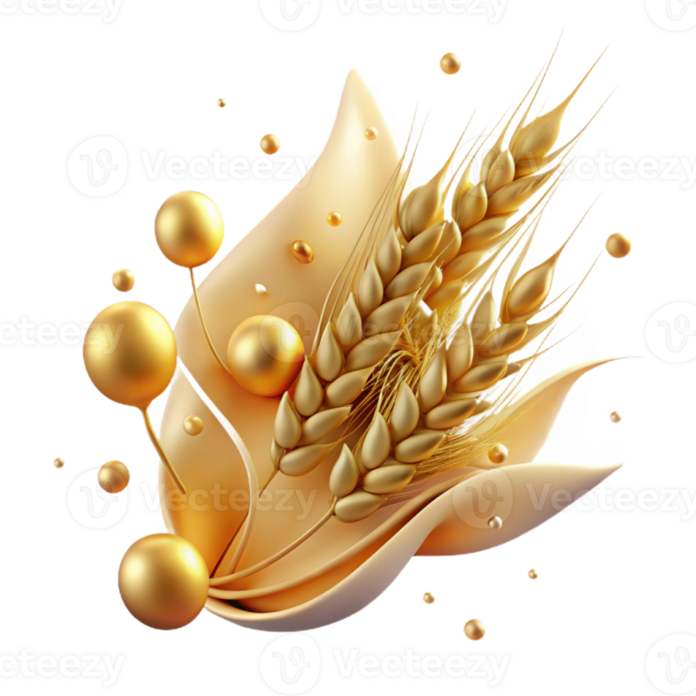 magnificent artistic Waving Wheat Field Isolated Element with Golden Light original png