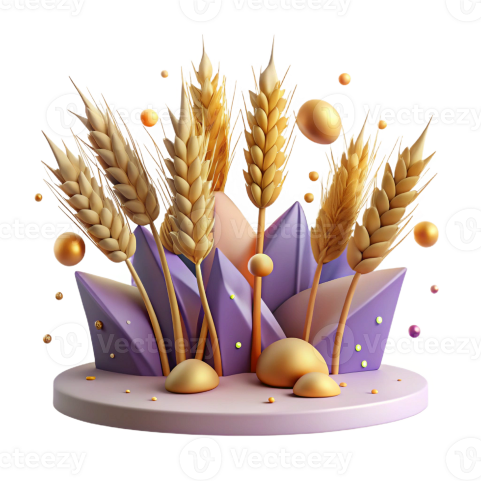 wonderful traditional Waving Wheat Stalks in Field Isolated genuine png