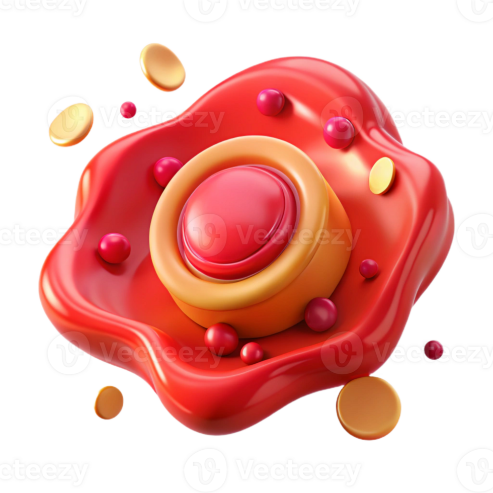 vibrant artistic Wax Seal Stamp Isolated with Red Wax premium png
