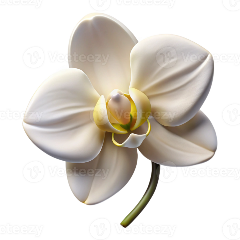 beautiful artistic A single, perfect white orchid, intricate details, soft lighting, botanical illustration style high resolution png