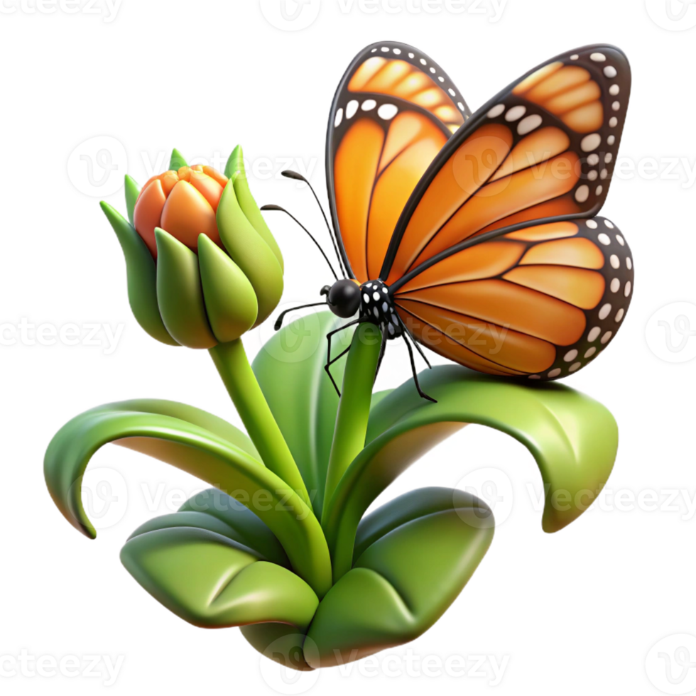 dramatic traditional A monarch butterfly on a milkweed plant, vibrant colors, natural lighting, macro photography exclusive png