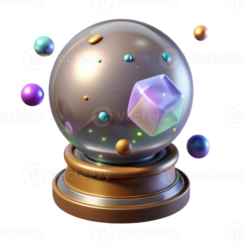 vibrant creative Whispering Walls Crystal Ball Mystical Object Transparent Background premium png