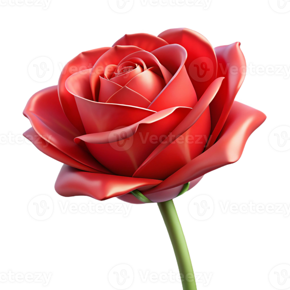 stunning modern A single, perfect rose, deep red petals, soft lighting, romantic style original png