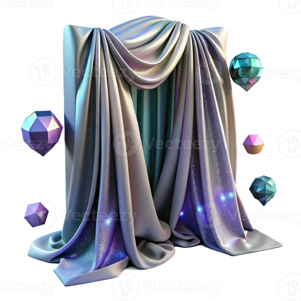 dramatic abstract Whispering Walls Curtain Draped Fabric Isolated Element professional png
