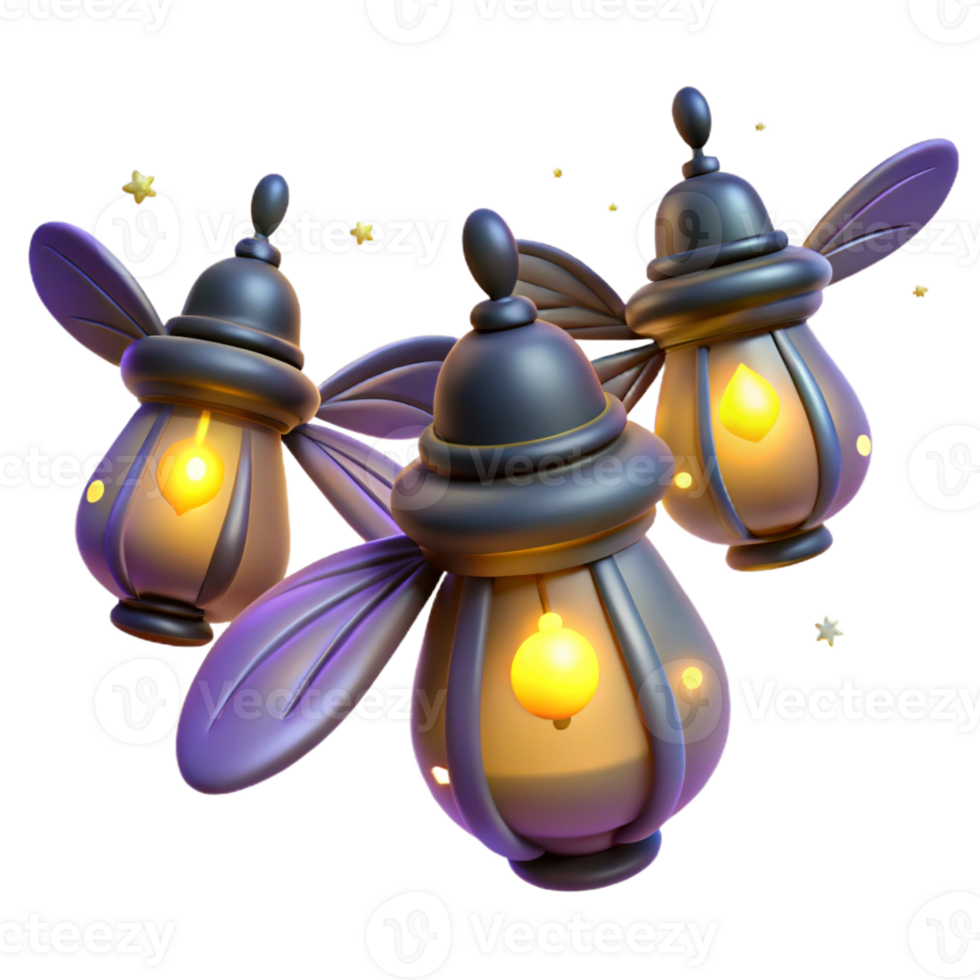 stunning vintage A group of fireflies at twilight, magical lighting, ethereal style 4K png