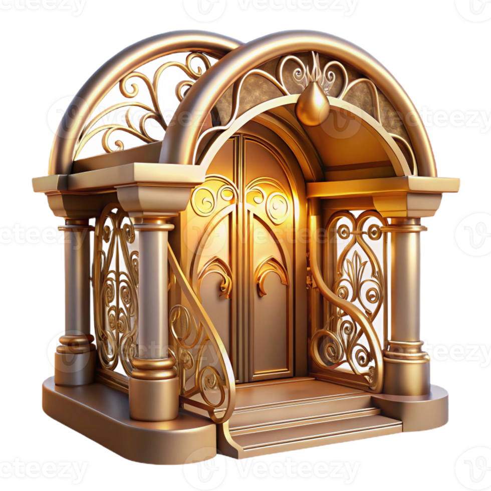 serene vintage Art Nouveau metro station entrance, swirling floral patterns, wrought iron details, warm golden light, vintage style detailed png