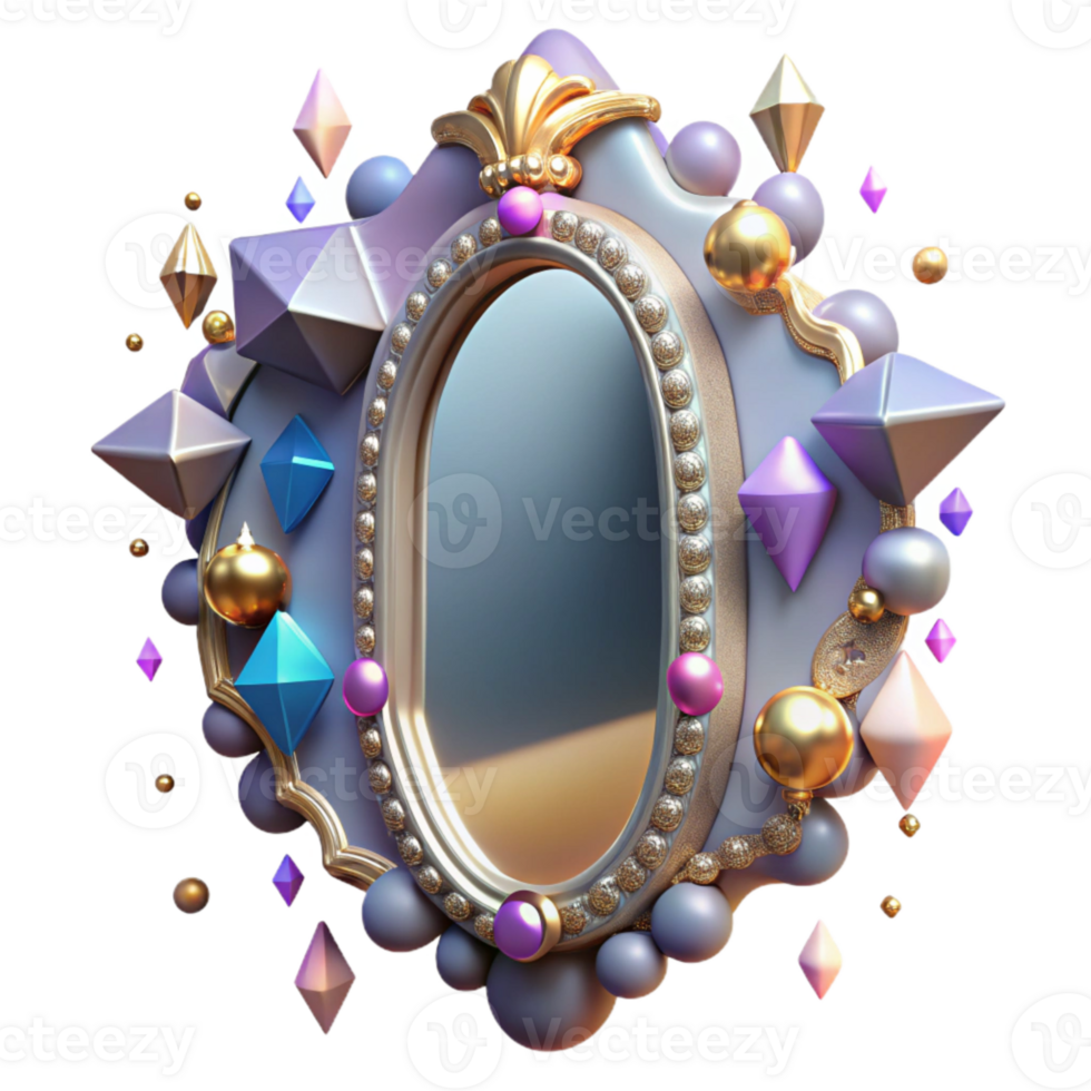 extraordinary rustic Whispering Walls Mirror Ornate Frame Transparent Background professional png