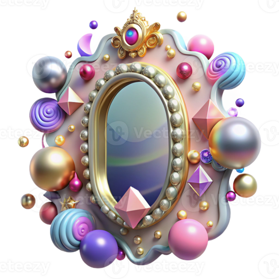 stunning modern Whispering Walls Mirror Ornate Frame Transparent Background png