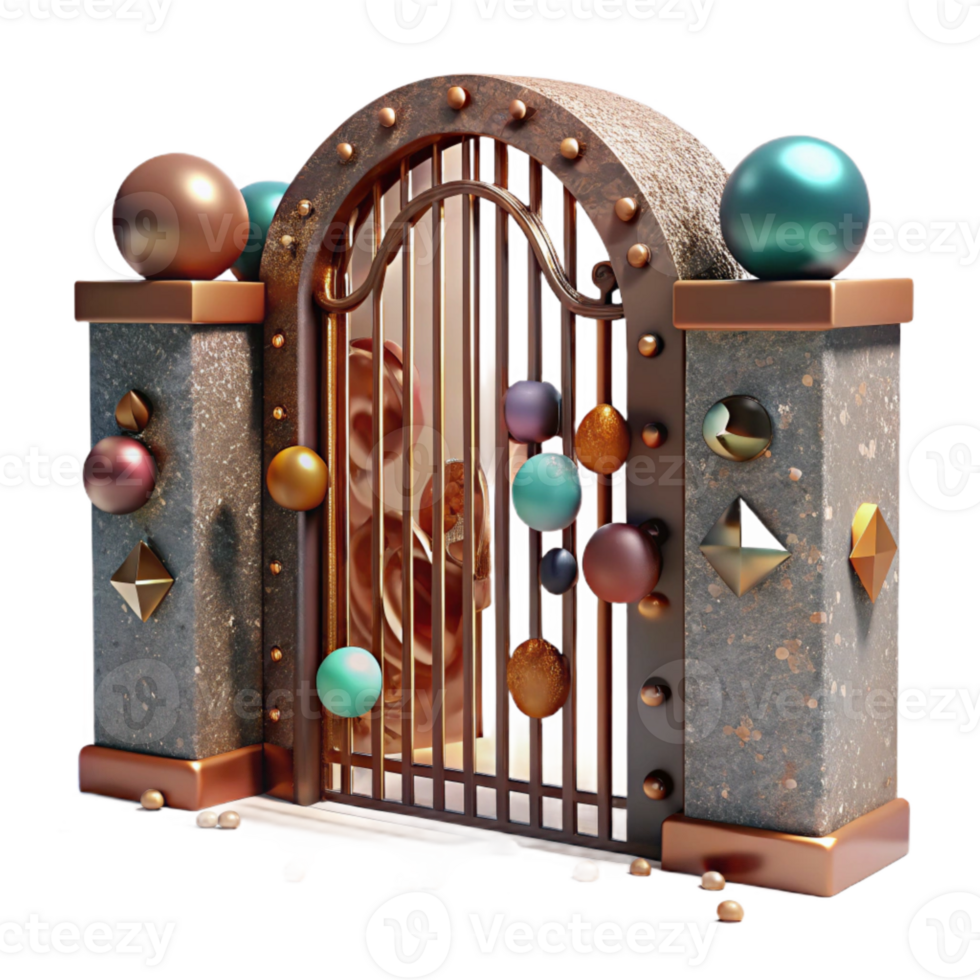 elegant minimalist Whispering Walls Metal Gate Rusty Texture Cutout exclusive png