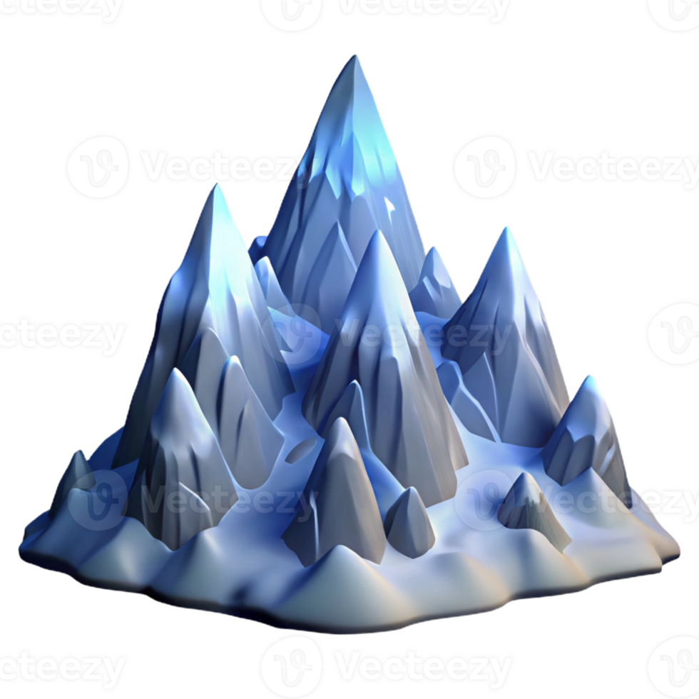 magnificent classic A mountain range covered in snow, majestic lighting, epic style genuine png