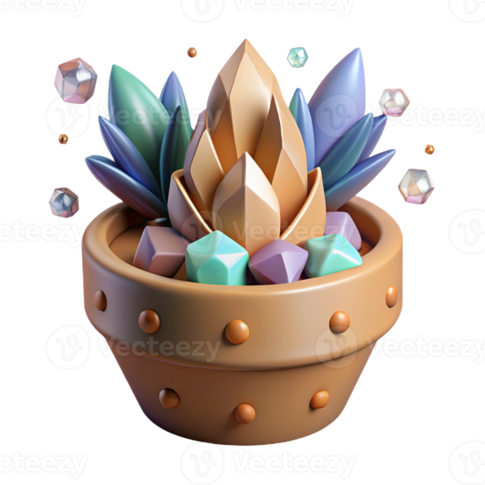 impressive abstract Whispering Walls Plant Pot Clay Material Transparent Background high quality png