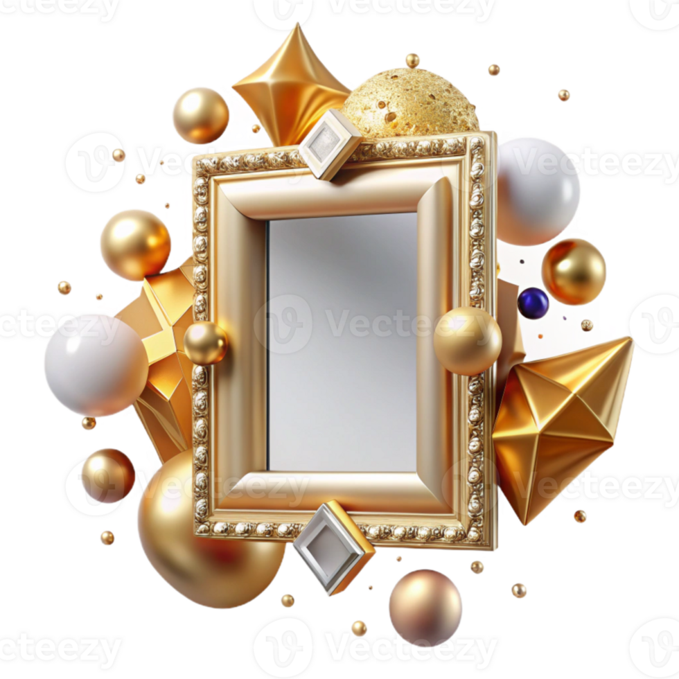 elegant rustic Whispering Walls Portrait Frame Gilded Finish Cutout png
