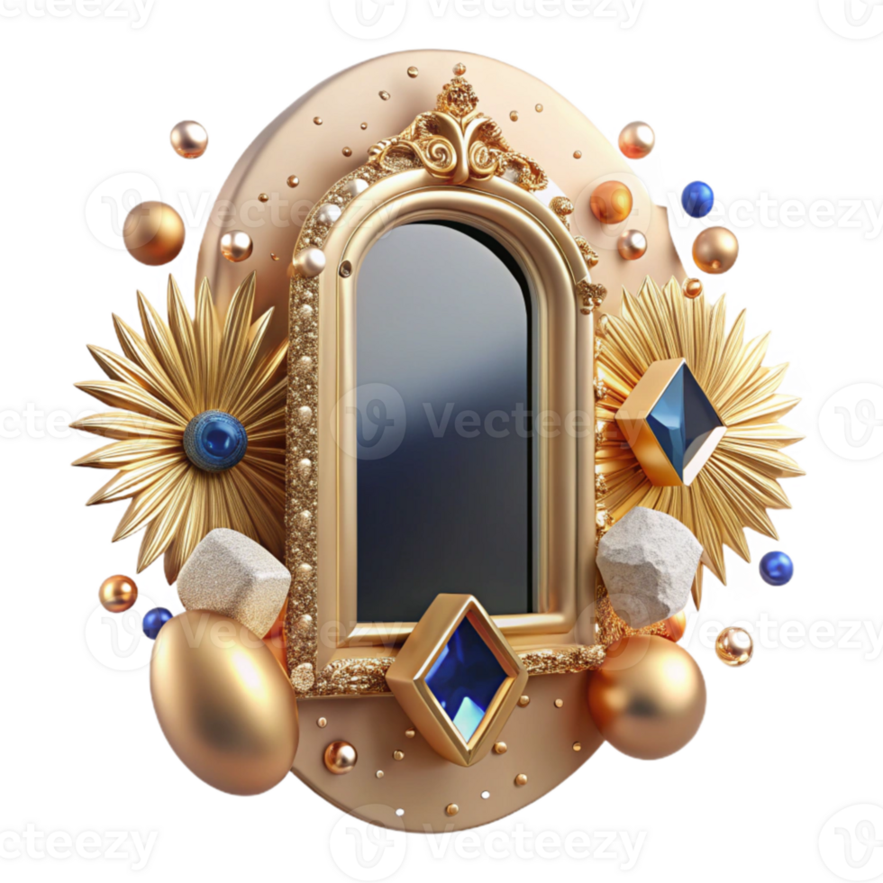 dramatic classic Whispering Walls Portrait Frame Gilded Finish Cutout high resolution png