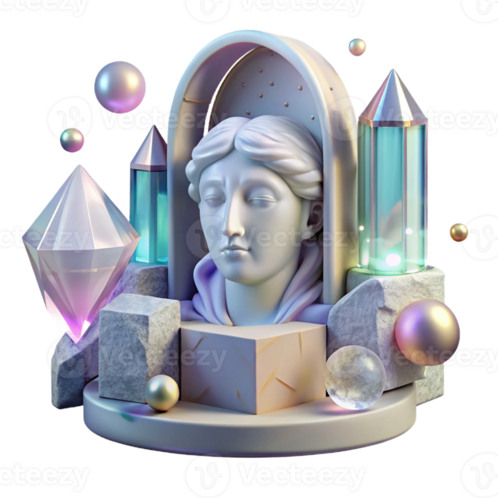 dramatic contemporary Whispering Walls Statue Figurative Art Transparent Background premium png
