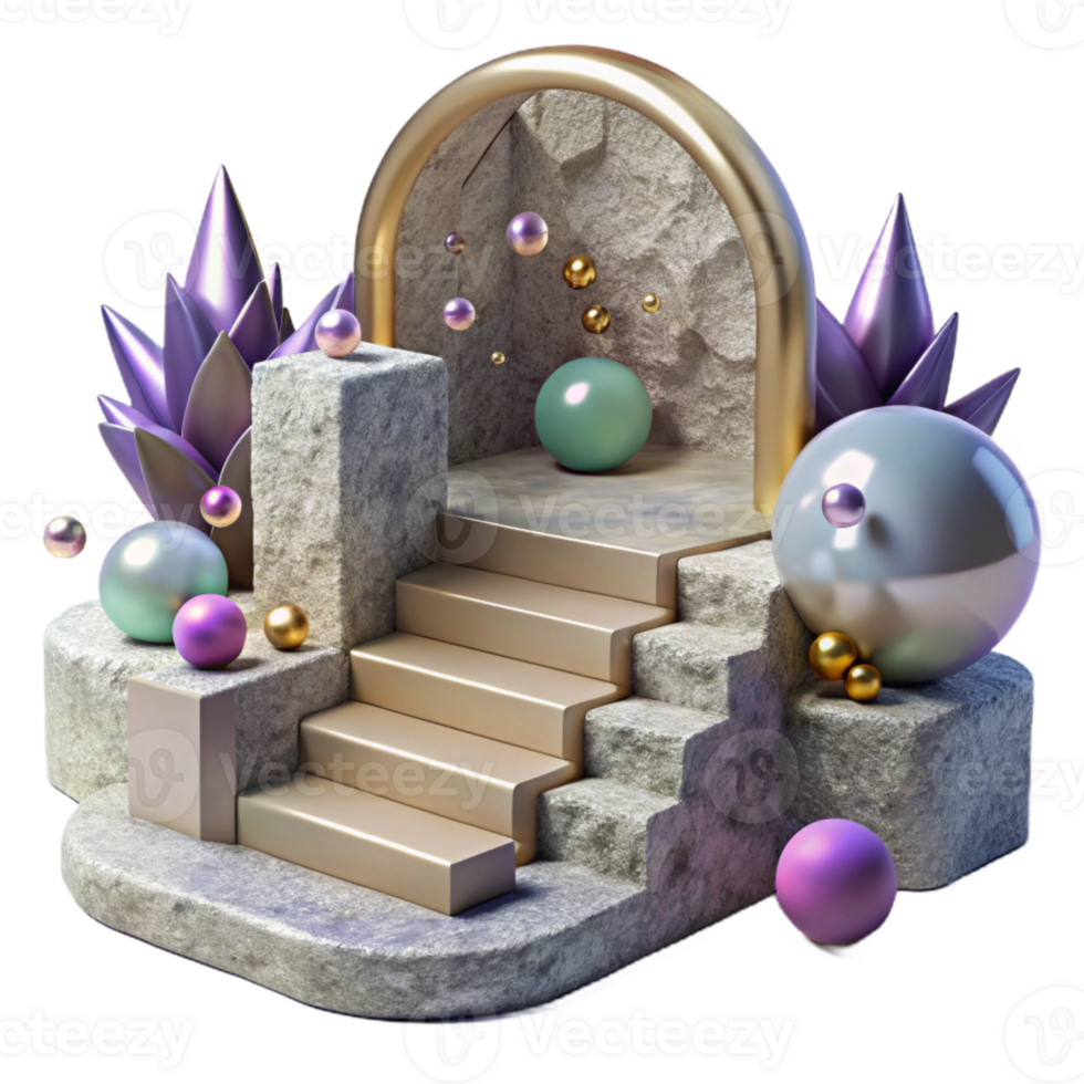 stunning vintage Whispering Walls Stone Steps Worn Surface Isolated detailed png