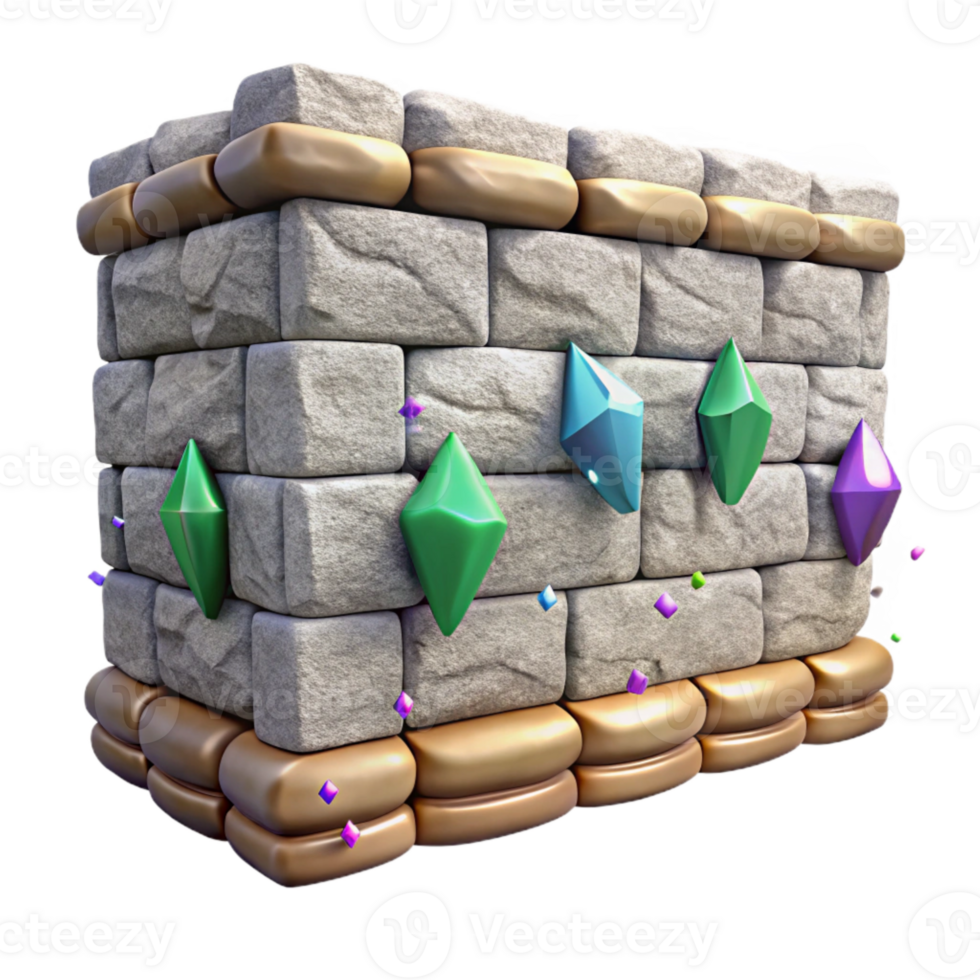 vibrant artistic Whispering Walls Stone Wall Texture Rough Surface Transparent Background professional png