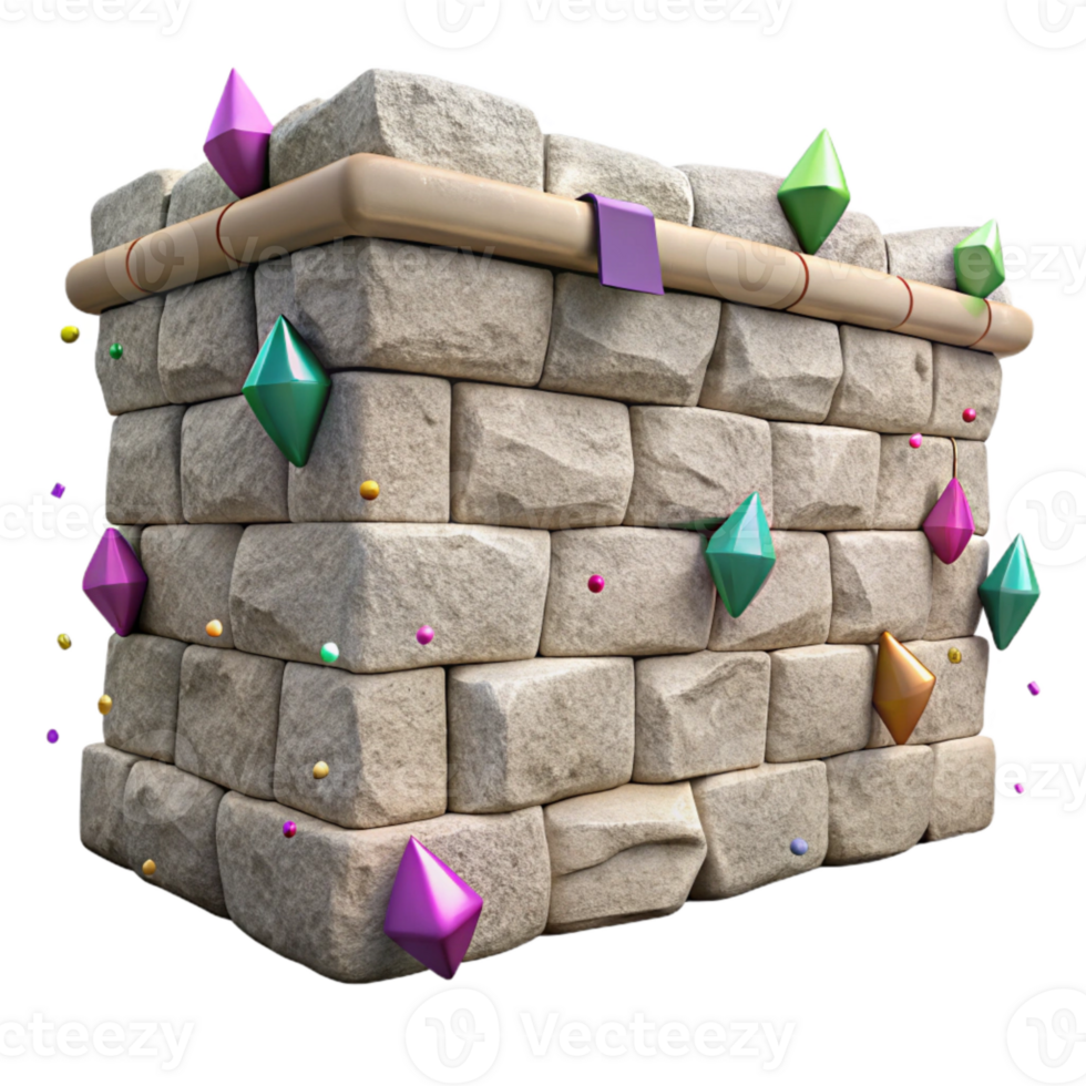 serene minimalist Whispering Walls Stone Wall Texture Rough Surface Transparent Background exclusive png