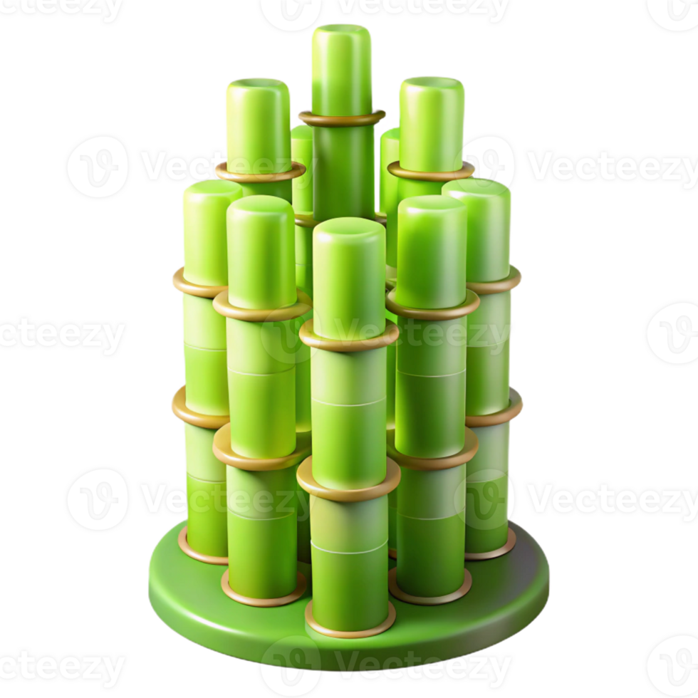 magnificent traditional Bamboo skyscraper, sustainable and organic design, soft green light filtering through the bamboo stalks original png