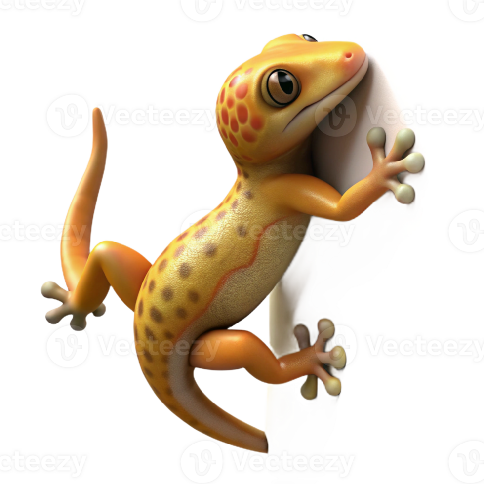 vibrant rustic A gecko clinging to a wall, realistic texture, natural lighting original png