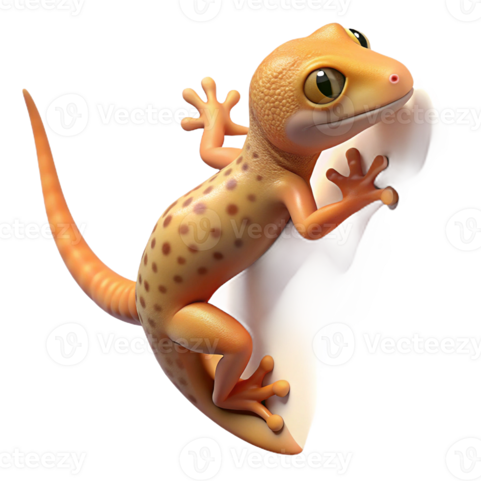 elegant rustic A gecko clinging to a wall, realistic texture, natural lighting high quality png