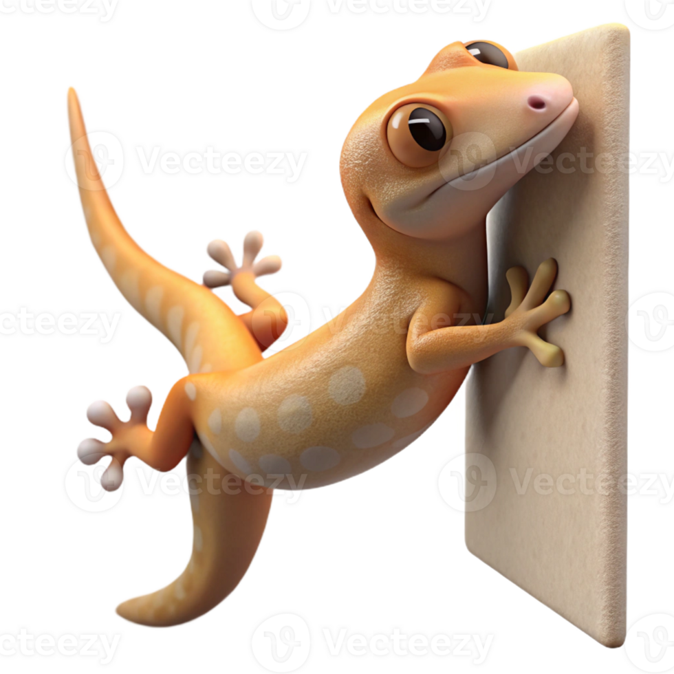 dramatic minimalist A gecko clinging to a wall, realistic texture, natural lighting exclusive png
