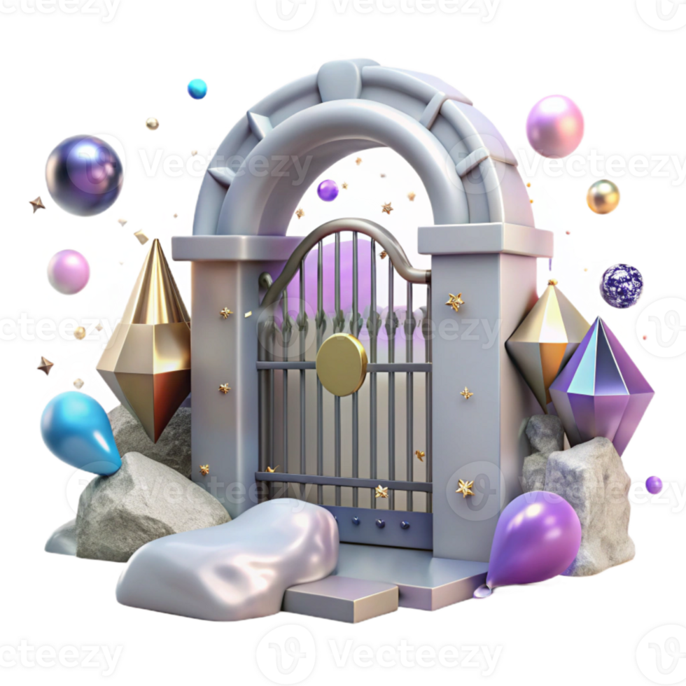 elegant creative Whispering Walls with Metal Gate Cutout high quality png