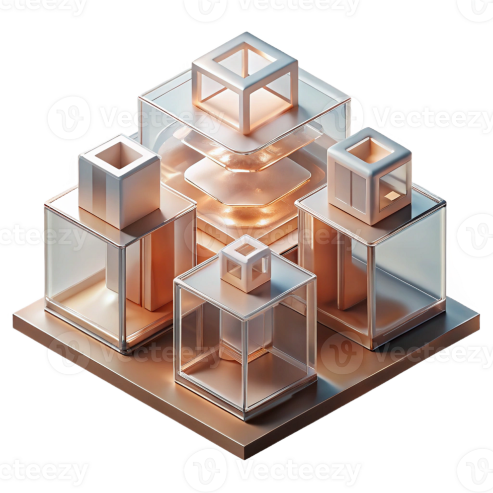 dramatic classic Conceptual architectural model made of clear acrylic, intricate geometric forms, soft studio lighting authentic png