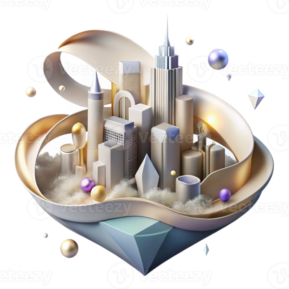 elegant creative Whispering Winds Through City Skyline Cutout high quality png