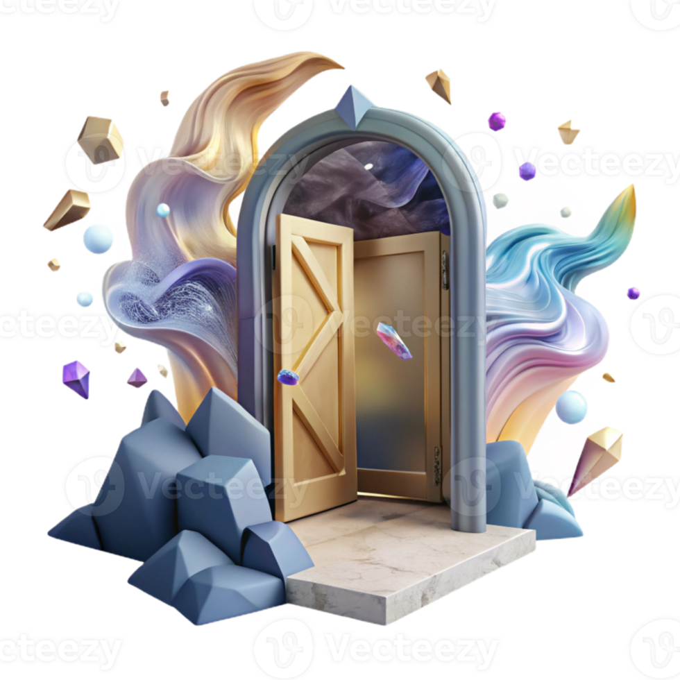beautiful minimalist Whispering Winds Through Open Doorway Cutout original png