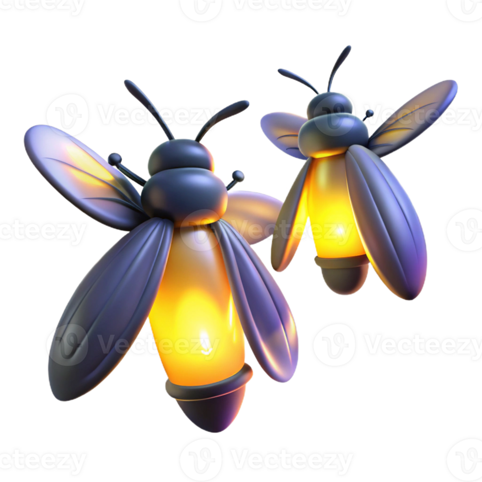 wonderful contemporary A group of fireflies glowing in the twilight, magical realism style authentic png