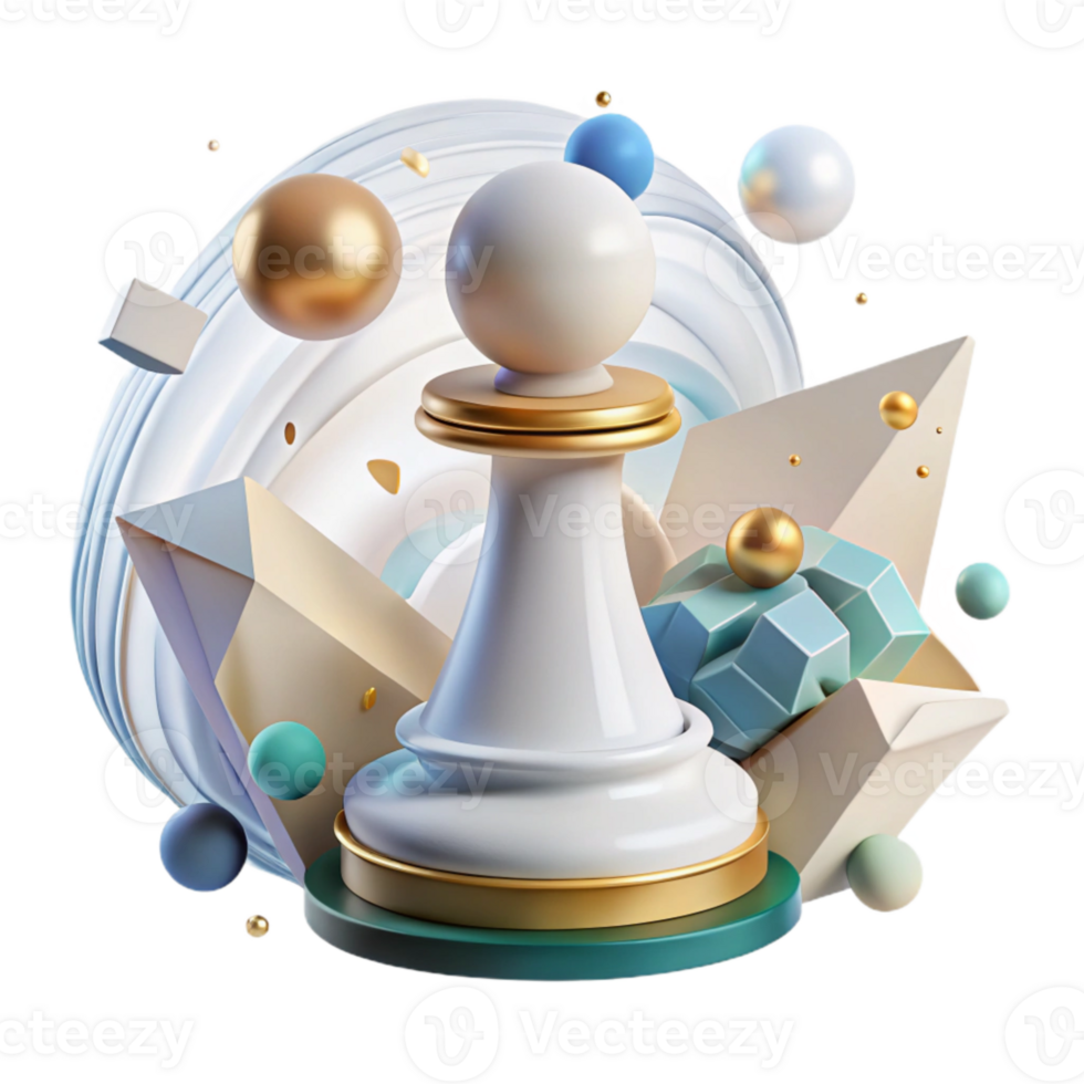 vibrant contemporary White Chess Pawn Transparent Background png