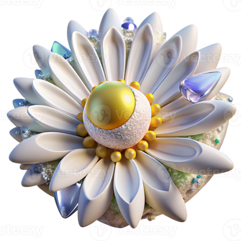extraordinary modern White Daisy with Yellow Center Close Up Isolated original png