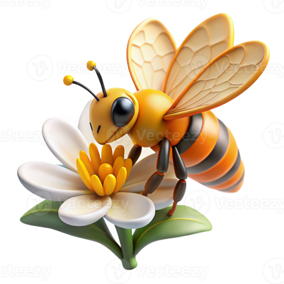 elegant minimalist A close-up of a bee collecting pollen from a flower, macro photography, natural style high resolution png