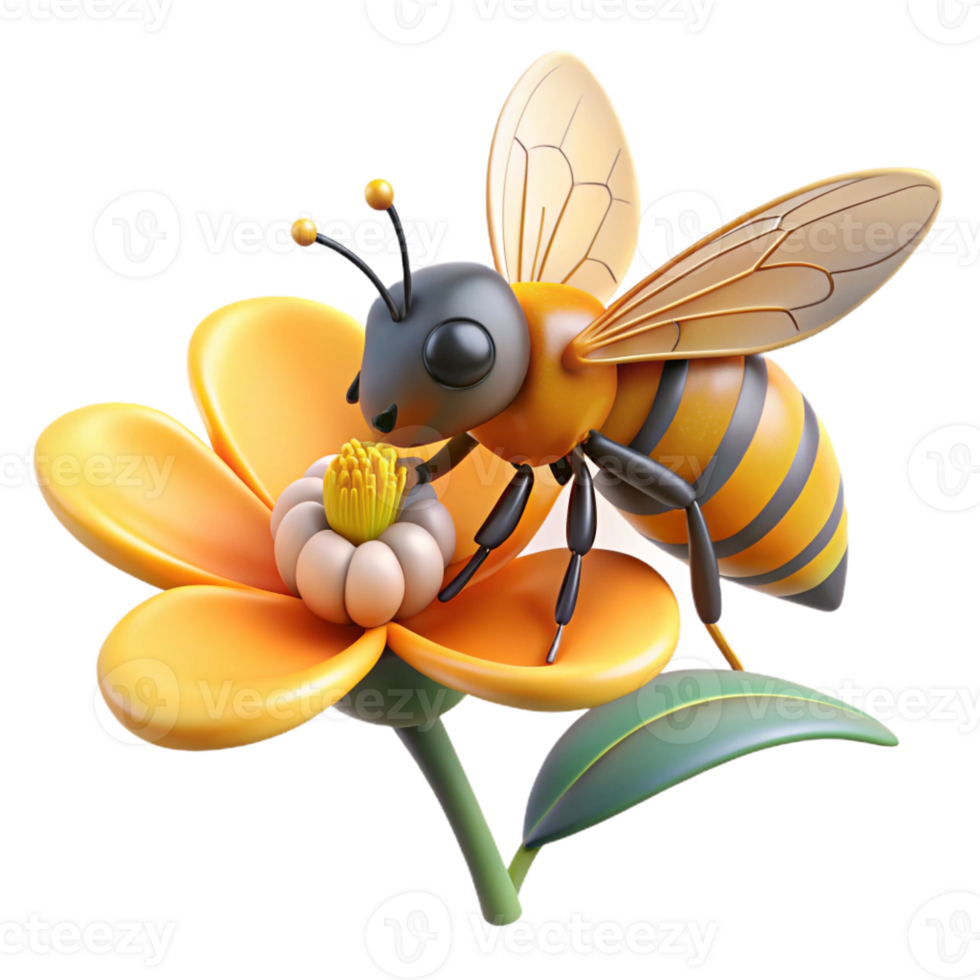 elegant vintage A close-up of a bee collecting pollen from a flower, macro photography, natural style exclusive png