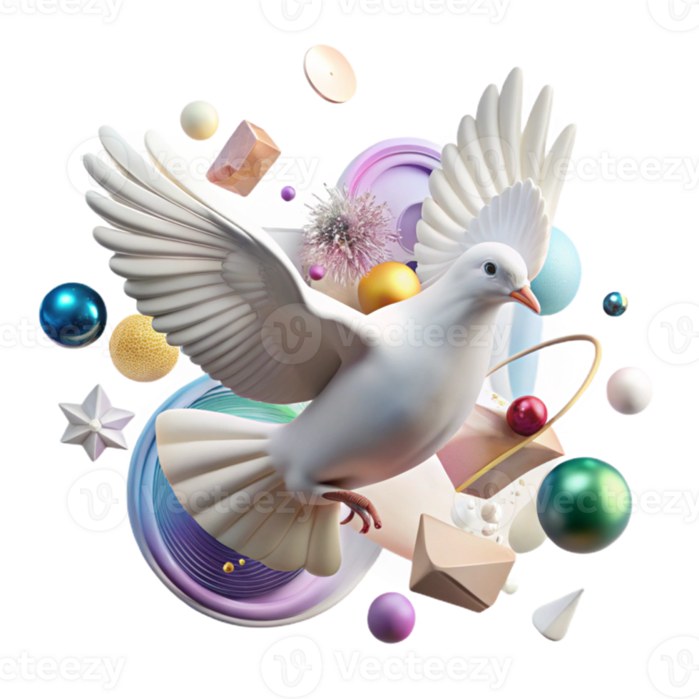 beautiful rustic White Dove in Flight Isolated on Transparent Background authentic png