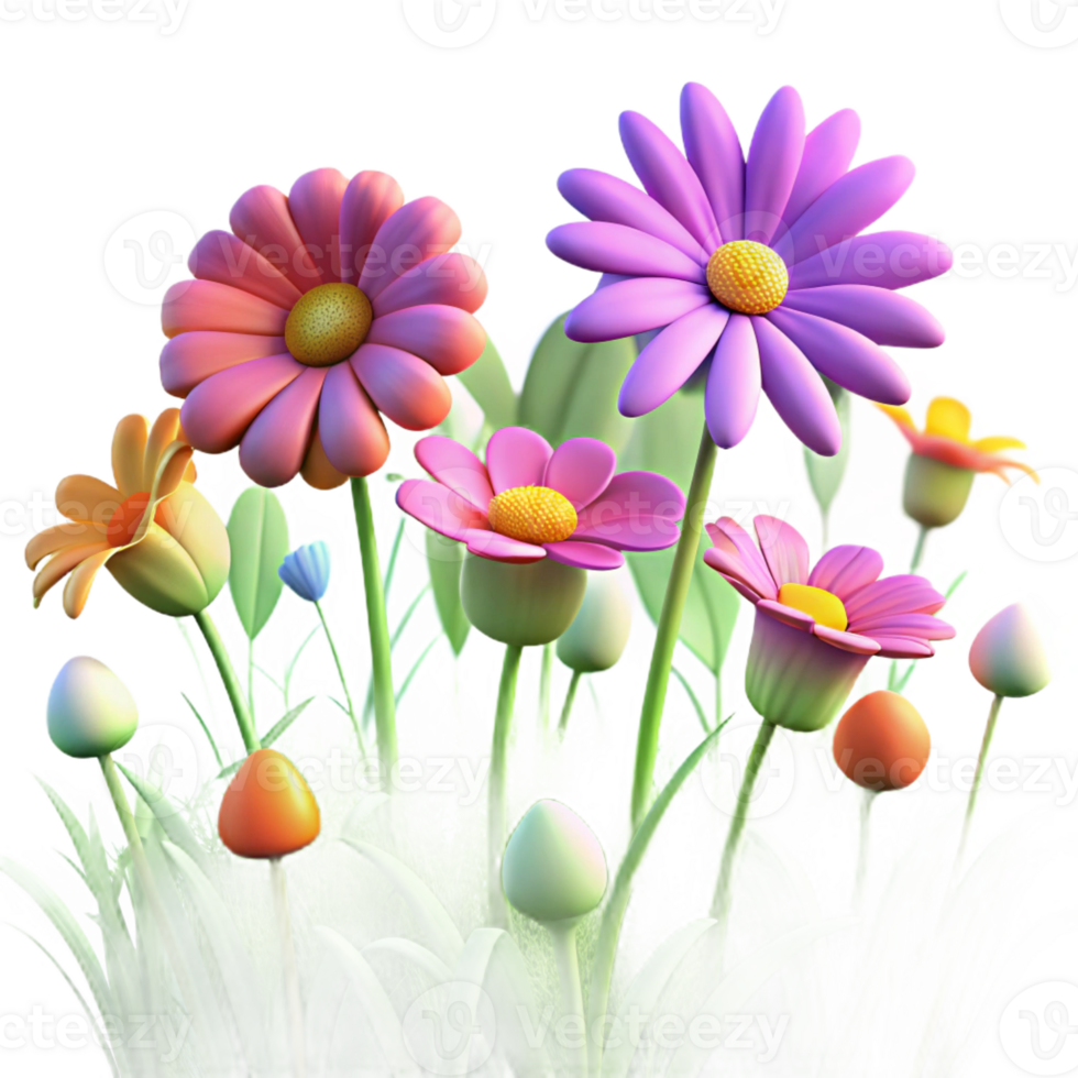 serene artistic A field of wildflowers swaying in the breeze, vibrant colors, impressionistic style original png