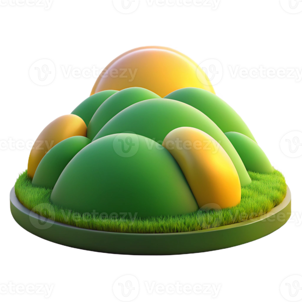 impressive artistic Rolling hills covered in green grass, golden hour lighting, pastoral style professional png