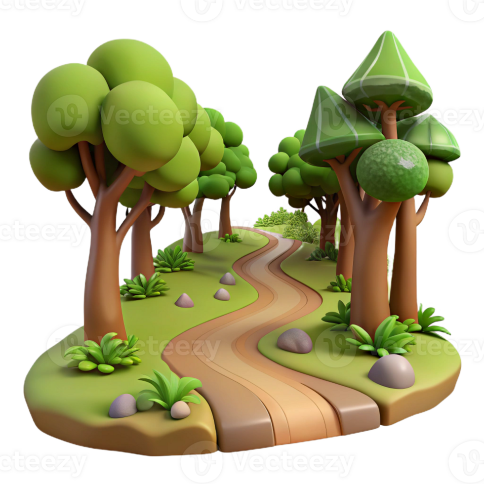 elegant minimalist A winding dirt path through a forest, dappled sunlight, mysterious style premium png