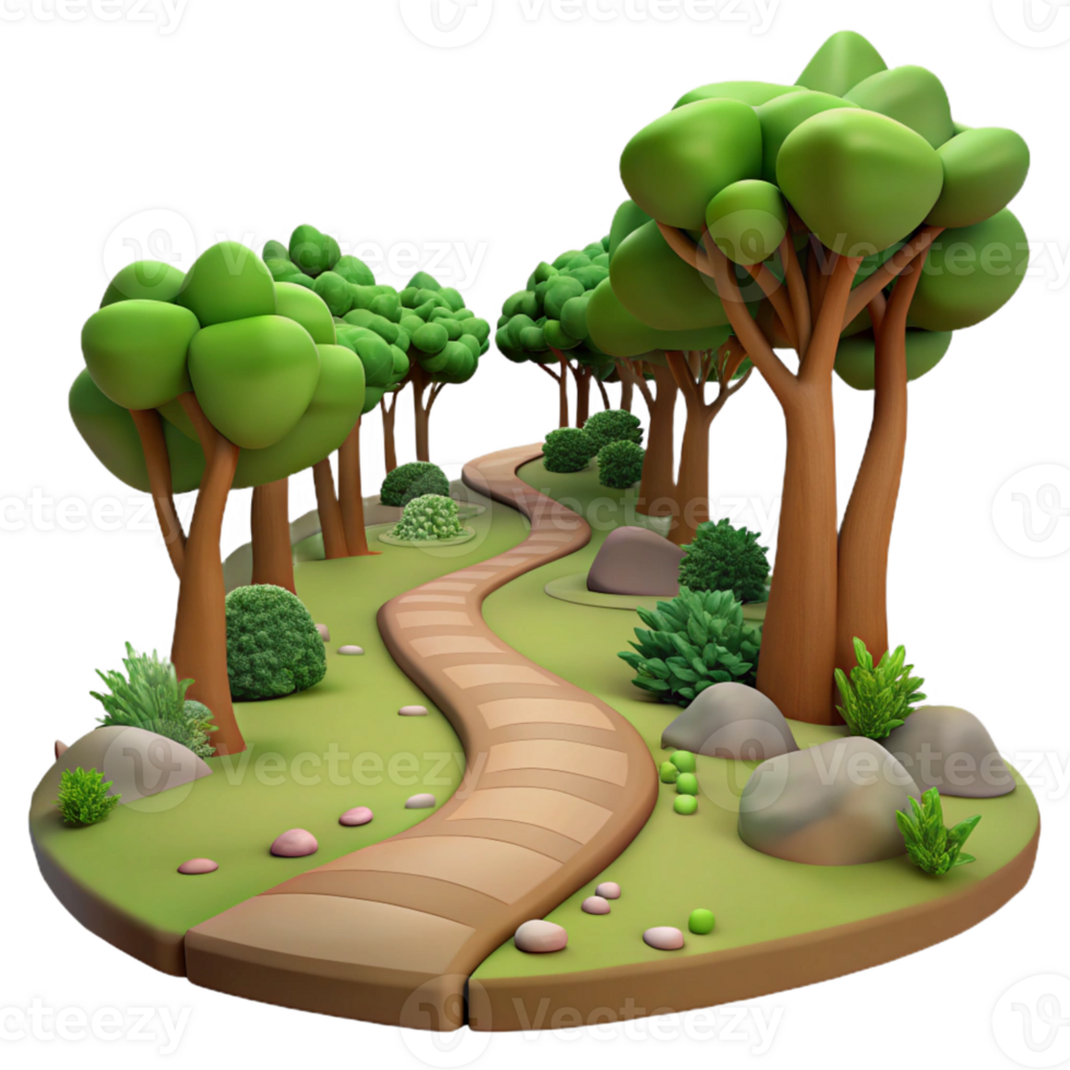 dramatic abstract A winding dirt path through a forest, dappled sunlight, mysterious style high quality png