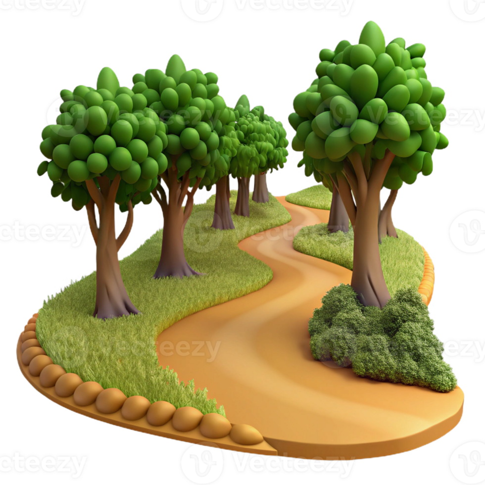 dramatic modern A winding dirt path through a forest, dappled sunlight, mysterious style genuine png