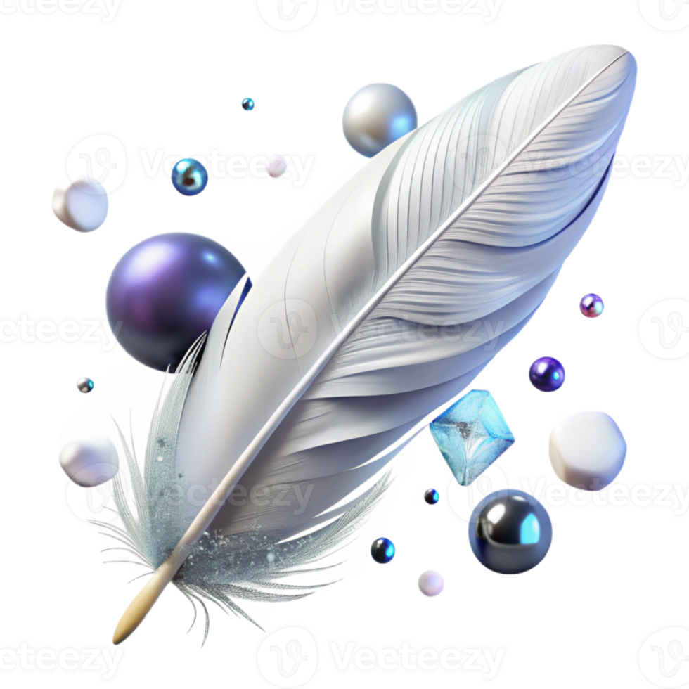 extraordinary classic White Feather Floating Gently Transparent Background Cutout png