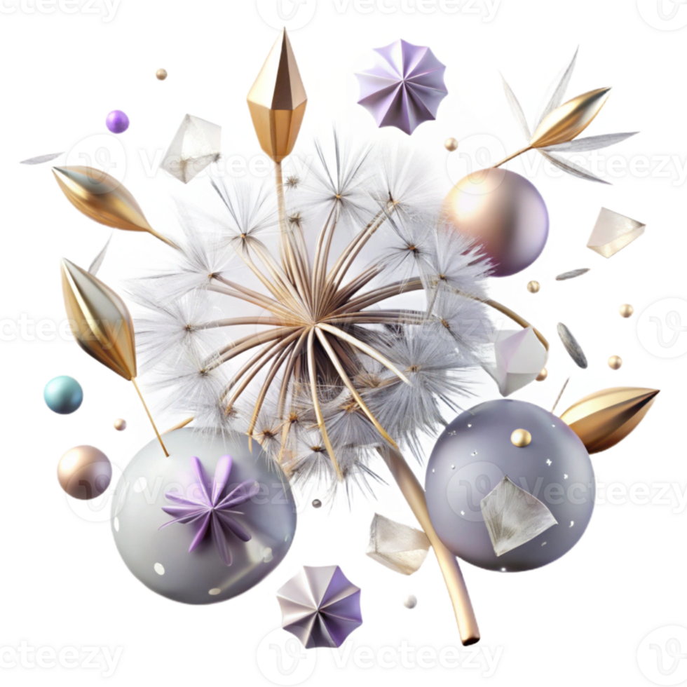 beautiful modern Windblown Dandelion Seeds with Transparent Background professional png