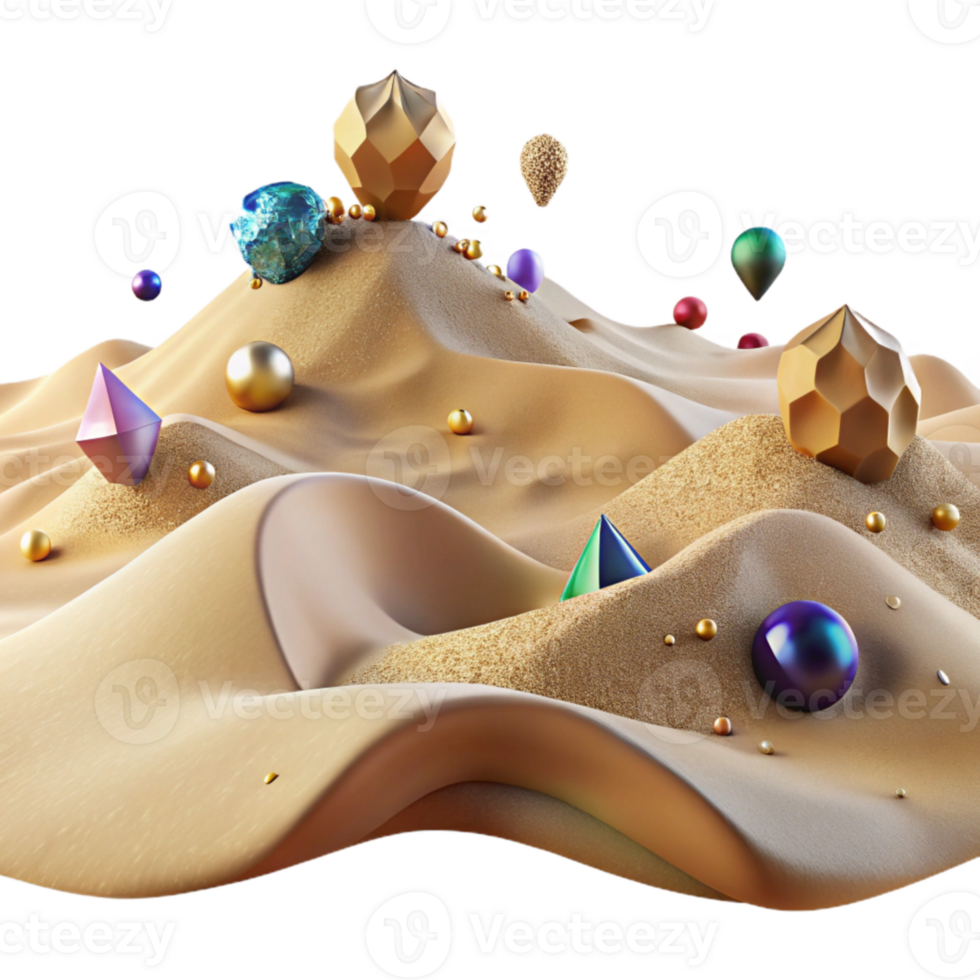 serene classic Windblown Sand Dunes in Desert Element with Transparent Background premium png