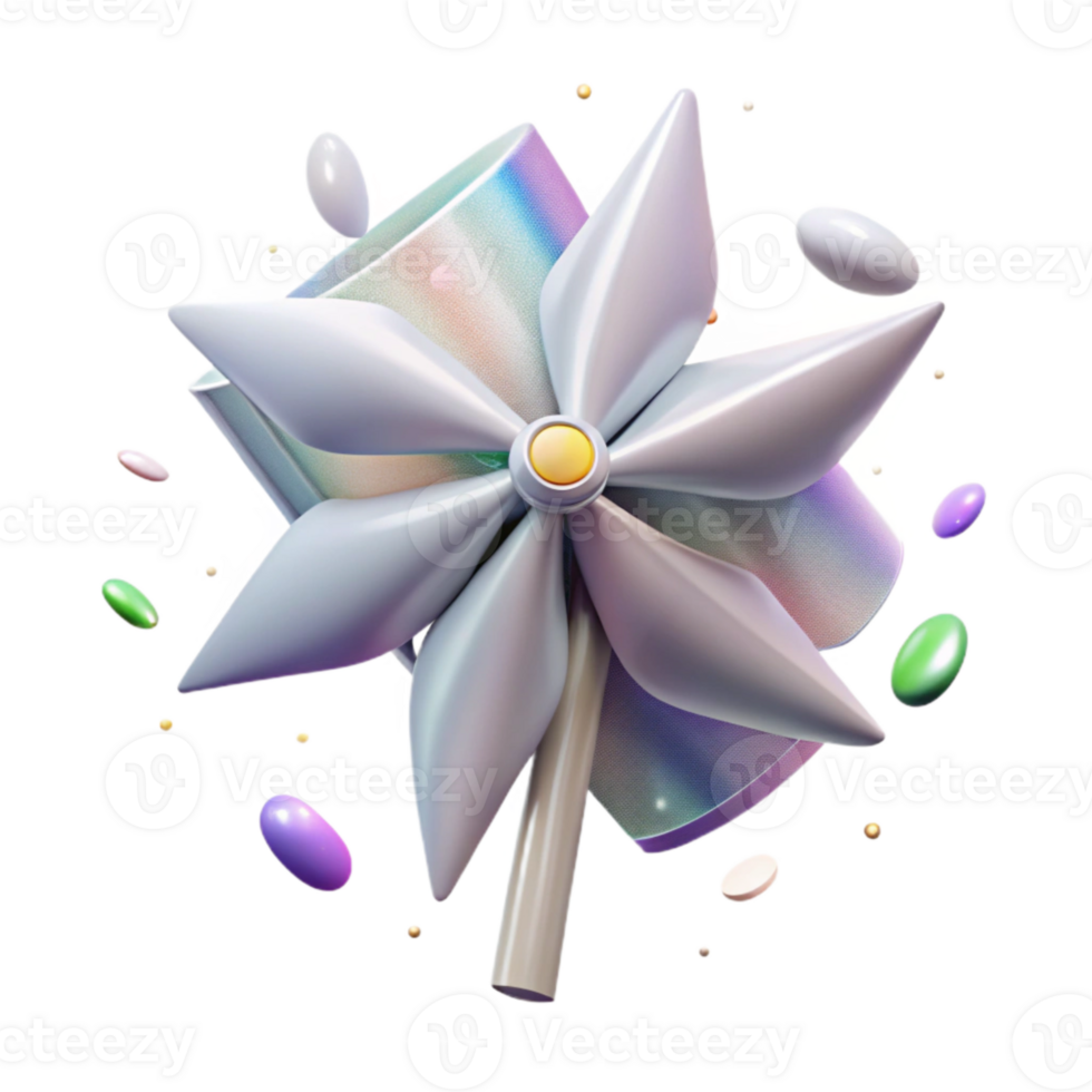 wonderful rustic Windmill Blades Turning in Wind Element with Transparent Background high quality png