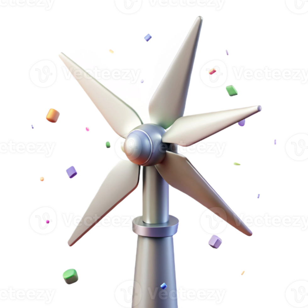 magnificent vintage Wind Turbine Close Up View Element with Transparent Background authentic png
