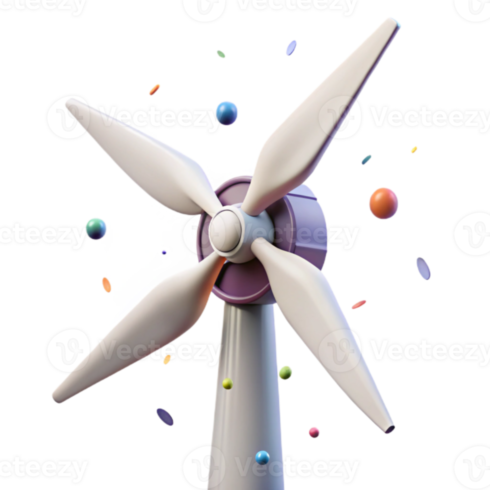magnificent rustic Wind Turbine Close Up View Element with Transparent Background authentic png